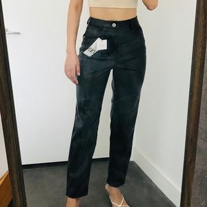 Zara faux leather mom fit high waisted black pants